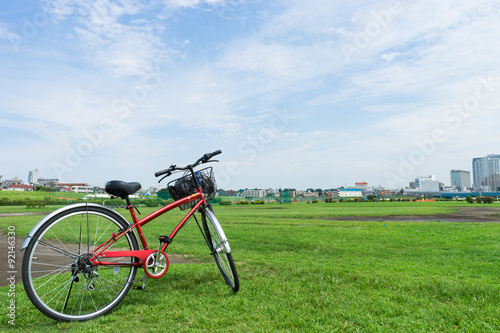 Open field and bicycle