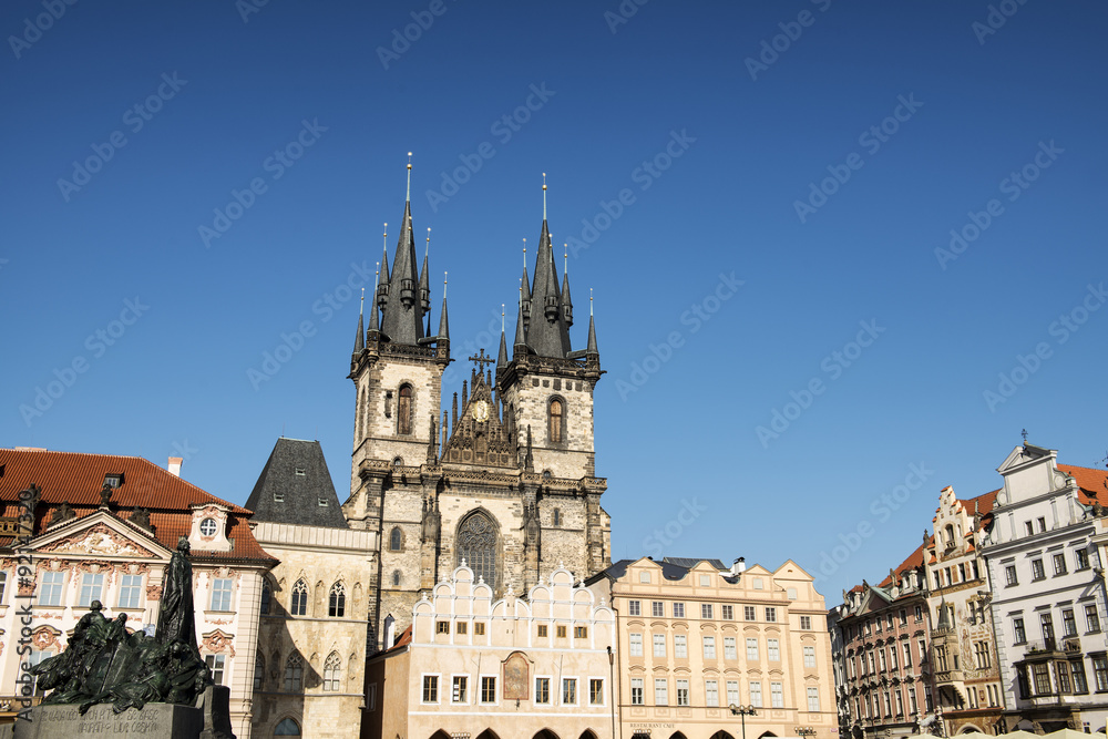 Church of Our Lady before Tyn, from Old Town Square, Prague, Czech Republic