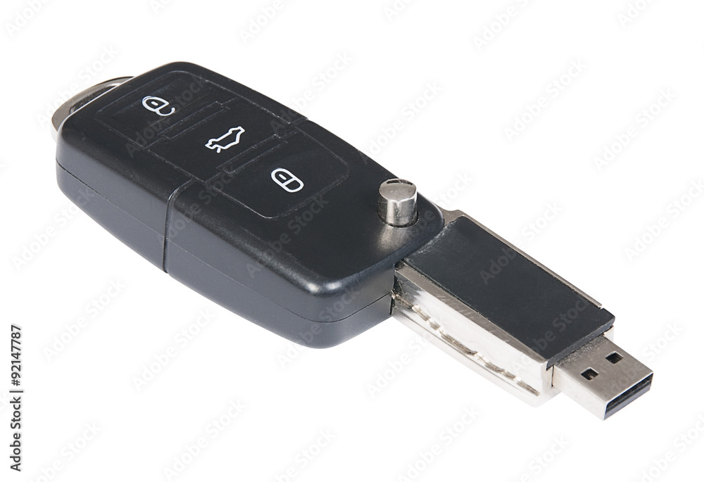 Isolated Vehicle key fob with USB connector Isolated Vehicle key fob with USB connector