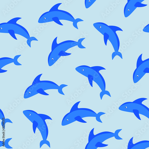 Dolphins seamless pattern