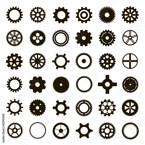 36 gear icons photo