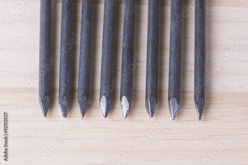 Closeup of several nails tip