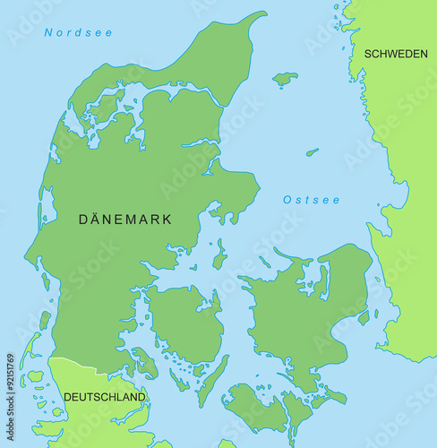 Dänemark - Karte in Grün