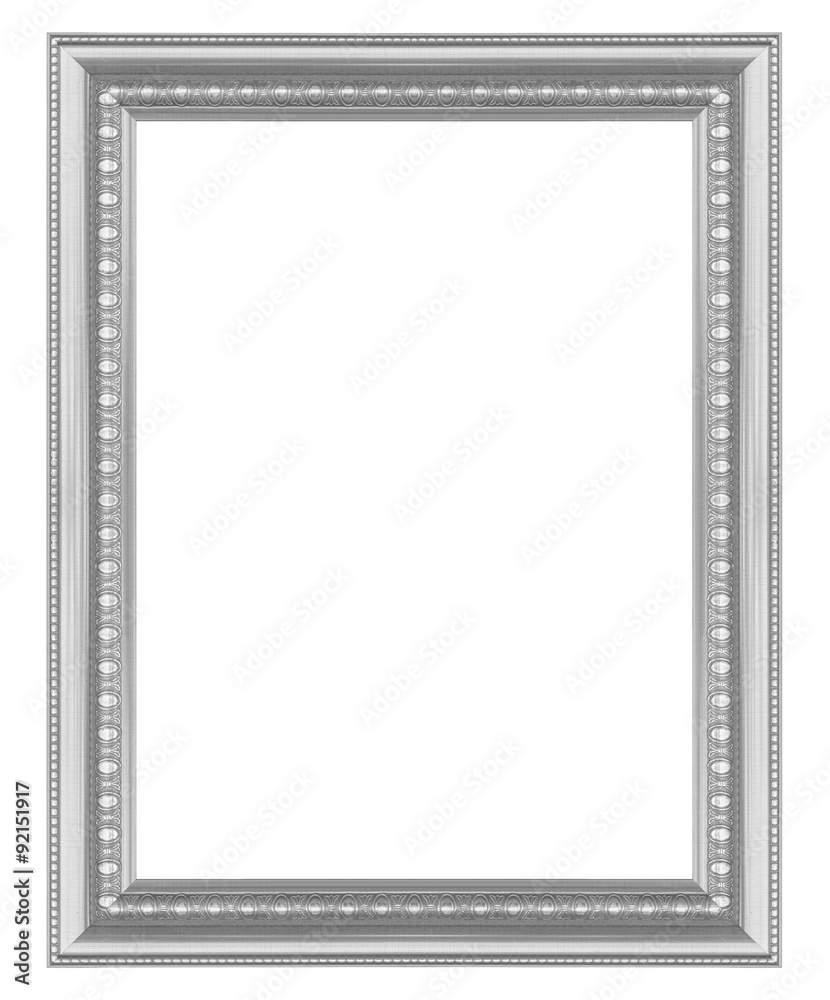Blank silver picture frame for painting or picture on white background with clipping path, isolated Blank silver picture frame for painting or picture on white background with clipping path, isolated