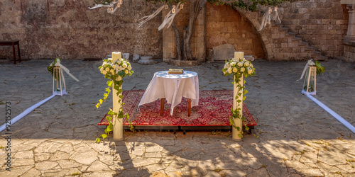 Wedding prepartions in Filerimos Monastery, Rhodes, Greece photo
