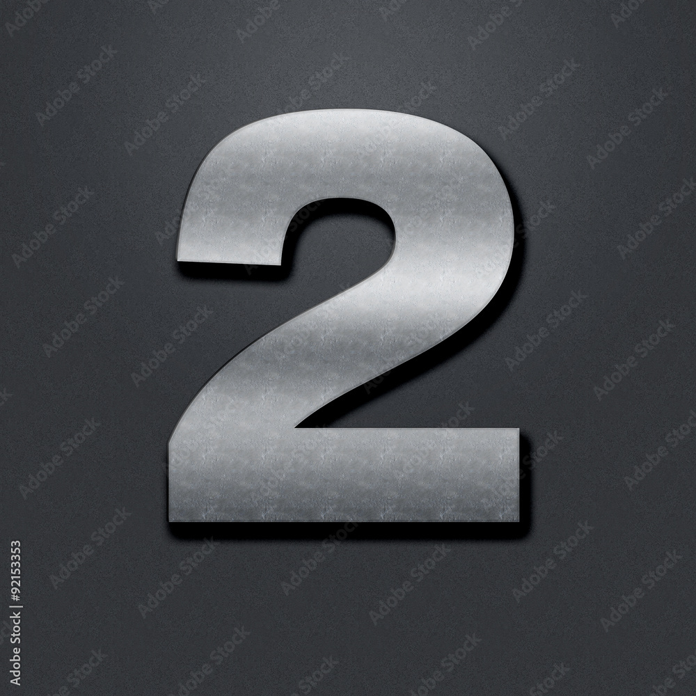 Shabby metal numbers - two Shabby metal numbers - two
