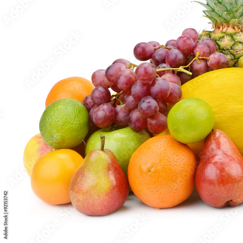 fruit and berries isolated on a white background