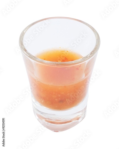 Thai Spicy and Sour Sauce on White Background