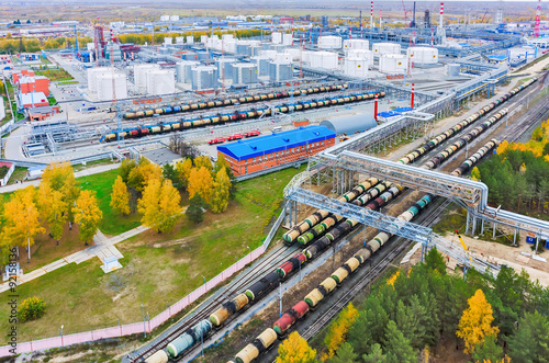 Aerial view on oil refinery plant. Tyumen. Russia