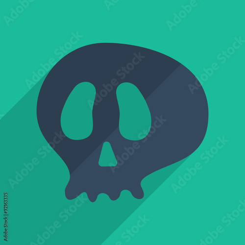 Flat icons modern design with shadow of skull