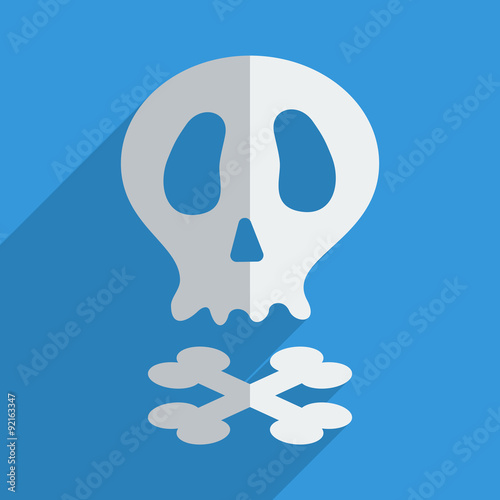 Flat icons modern design with shadow of skull