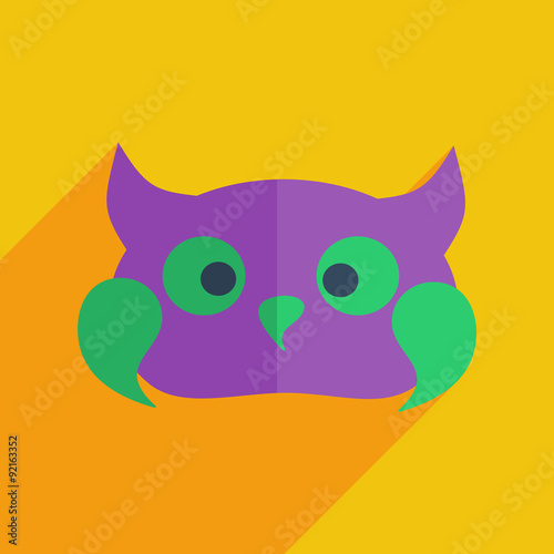 Flat icons modern design with shadow of owl