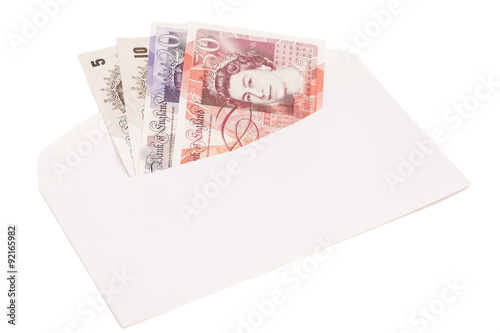 British money notes in envelope photo