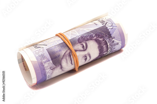 money british pounds sterling gbp under rubber band photo