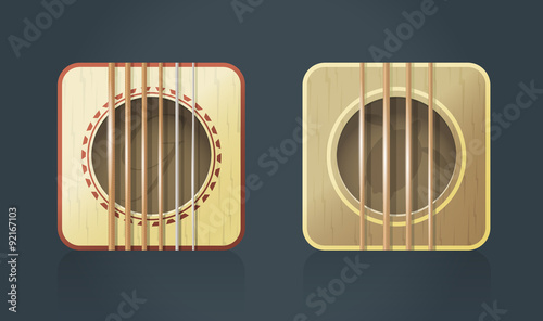 Εκτύπωση καμβά Vector classic guitar square icons for music software