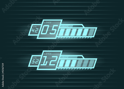 Vector set of progress bars for casual games interface