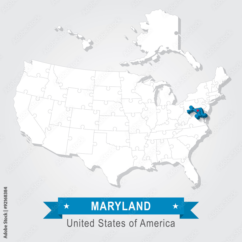 Maryland state. USA administrative map. Maryland state. USA administrative map.