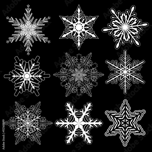 Snowflakes winter set.