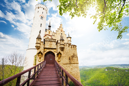 Gates and bridge of the Schloss Lichtenstein  #92169545