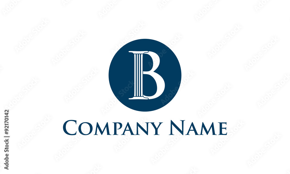 initial letter B with pillar circle logo design concept initial letter B with pillar circle logo design concept