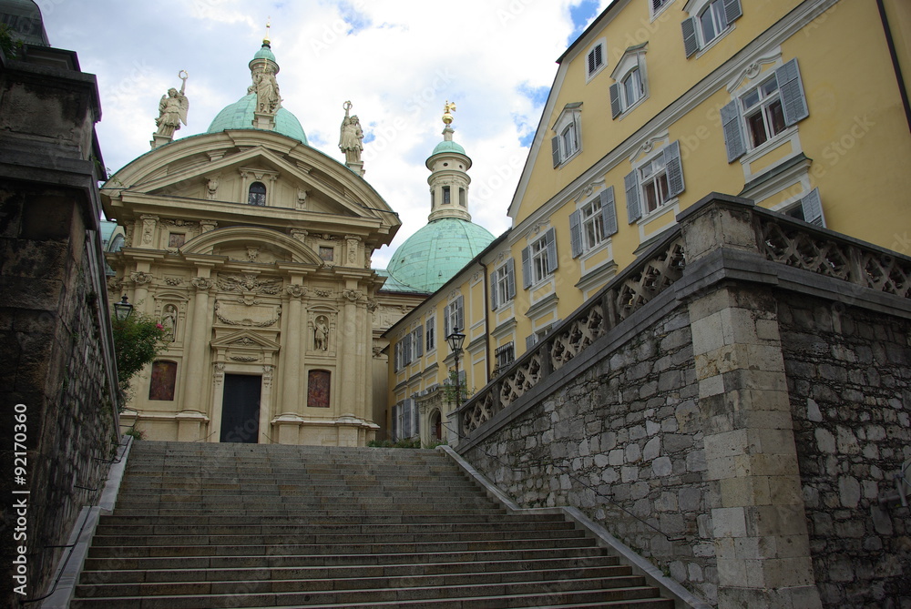 Autriche, rampes vers l'église Katharinen à Graz