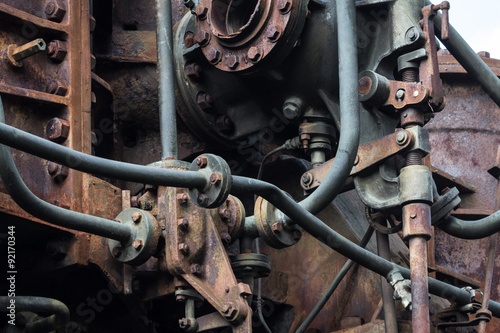 old rusted machine. rusty metal machinery detail. aged technology