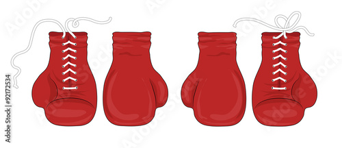 Red boxing gloves
Vector illustration isolated on white background
