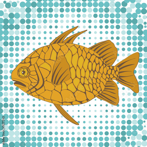 A colorful illustration of exotic pine cone fish