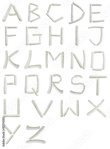 Letters of the alphabet from sea coral