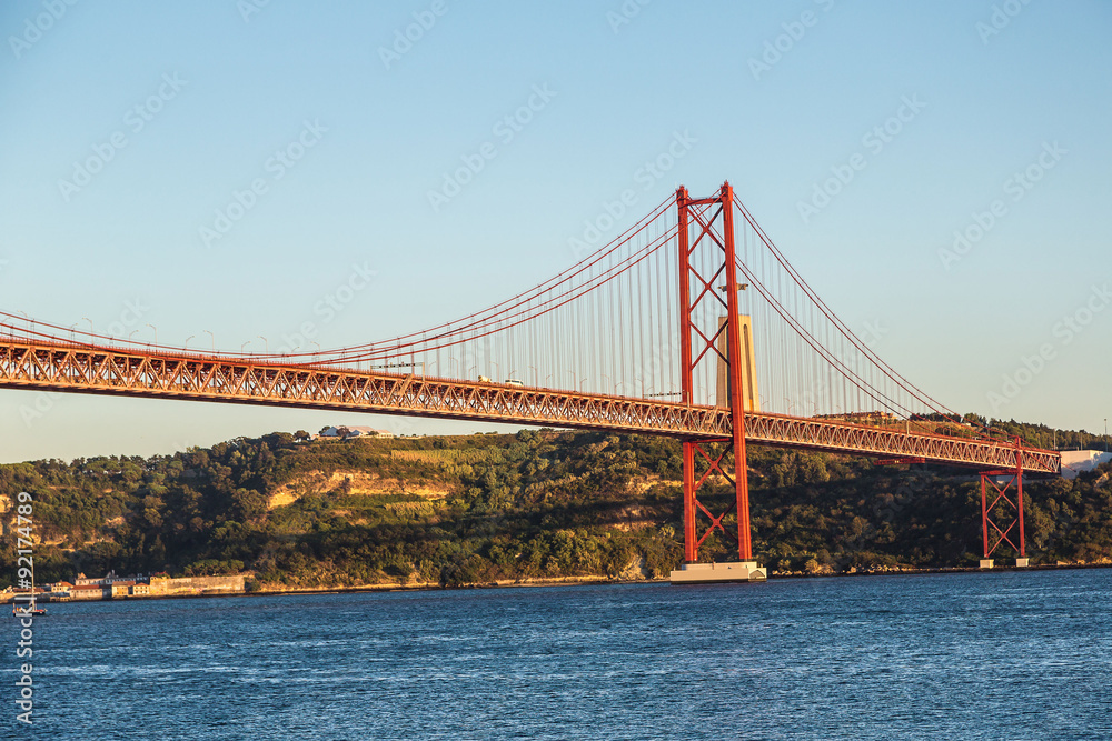 Naklejka premium Rail bridge in Lisbon, Portugal.