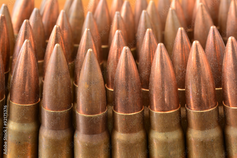 AK-47 bullets close up AK-47 bullets close up