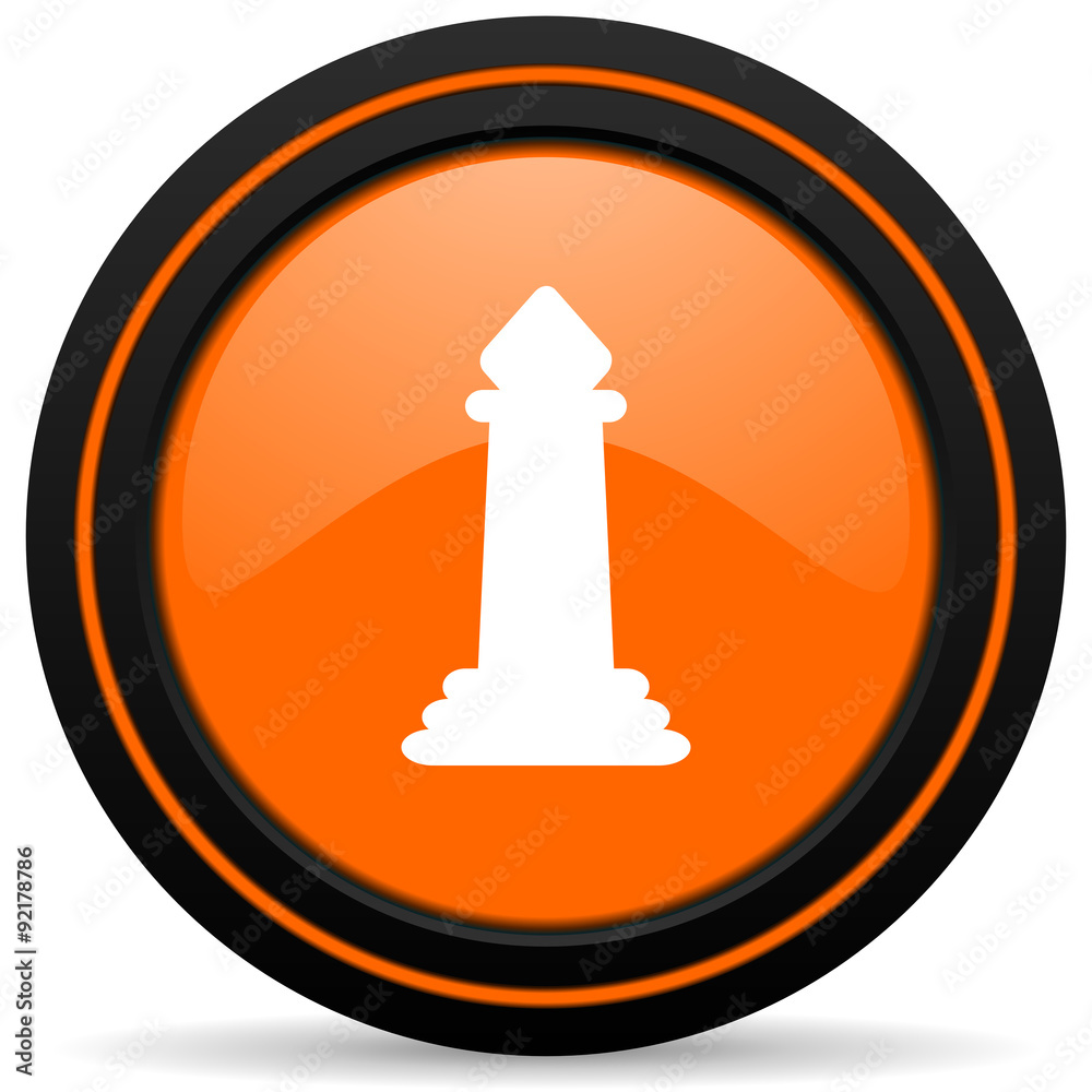 Fototapeta premium chess orange glossy web icon on white background