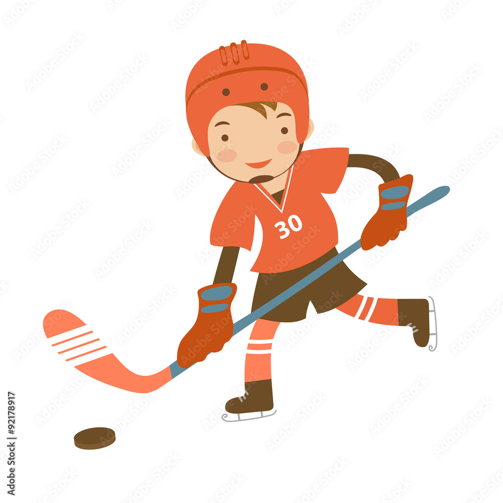 Fototapeta premium Little hockey player