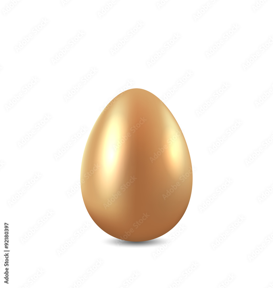 Easter golden egg isolated on white background Easter golden egg isolated on white background