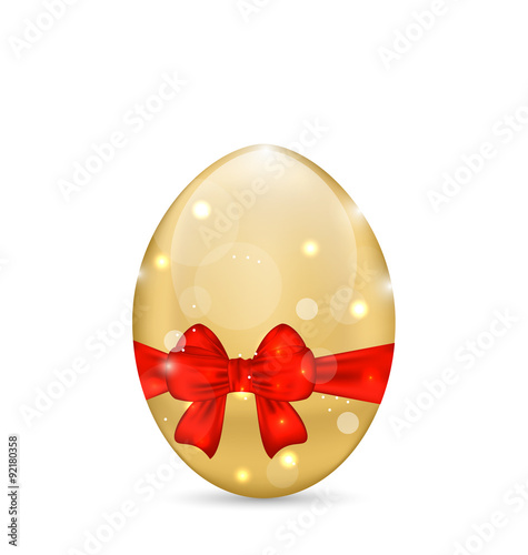 Easter paschal shine egg with red bow