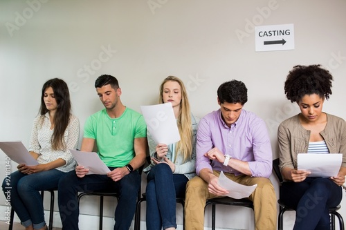 Students at a casting call for a play photo