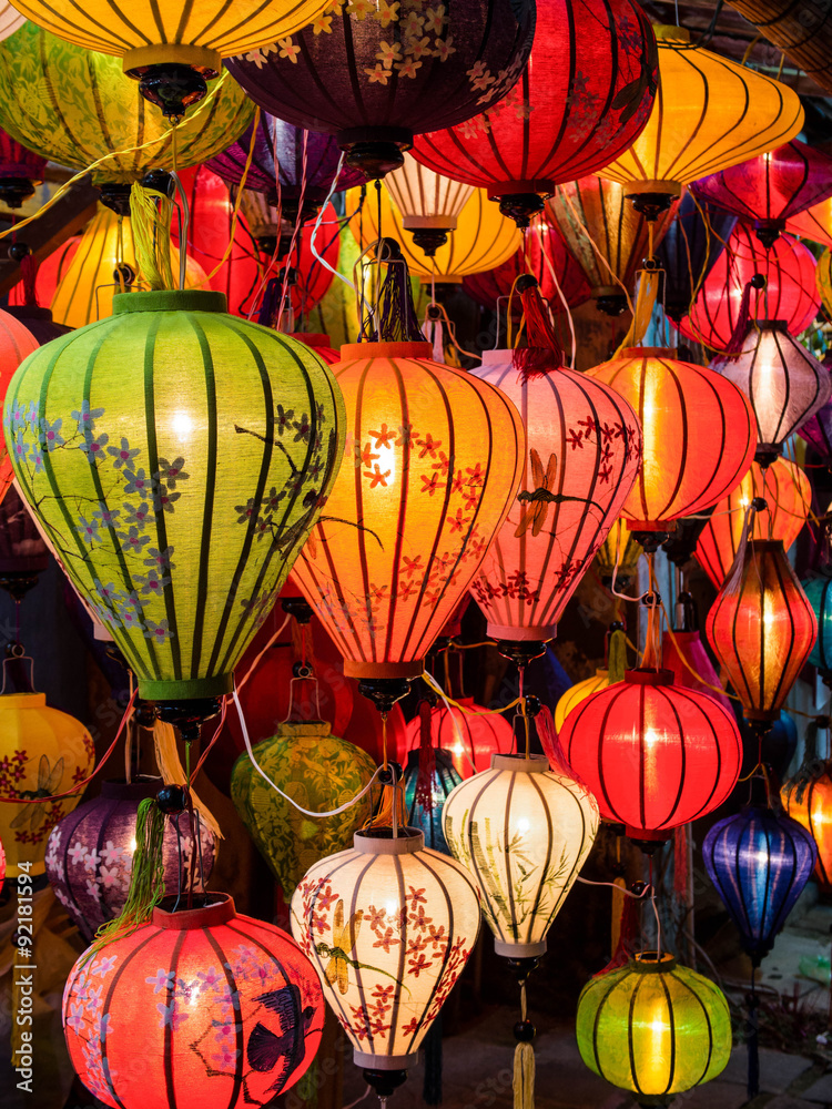 Traditional oil lamps in Hoi An, Vietnam
