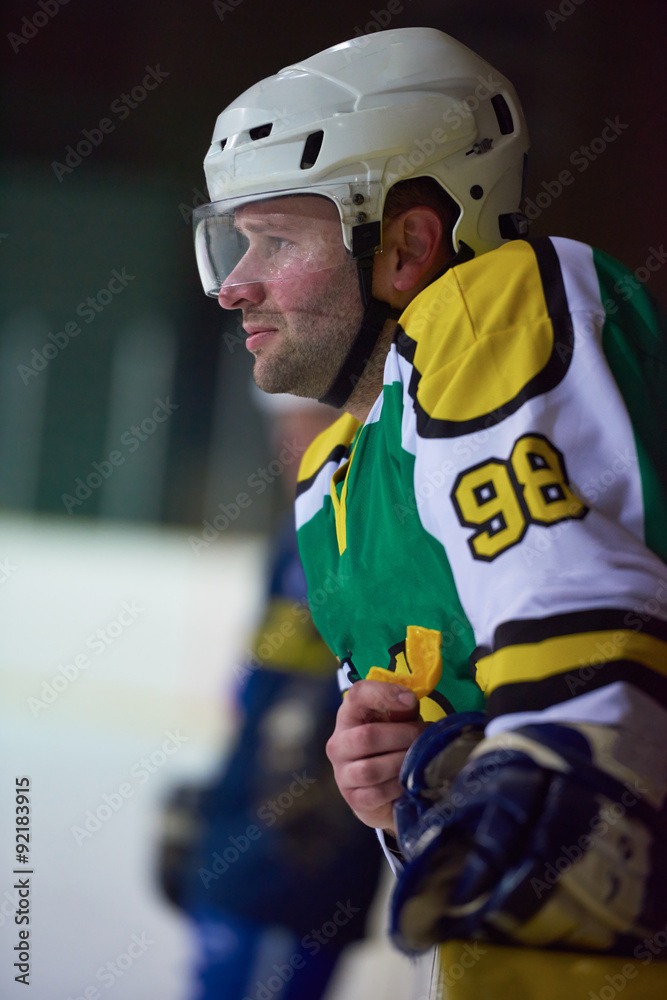 Obraz premium ice hockey players on bench