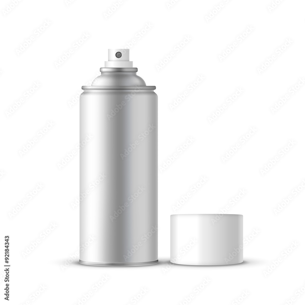 silver spray bottle with lid