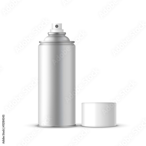 silver spray bottle with lid