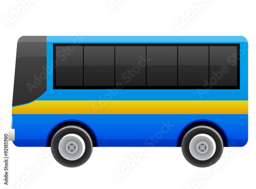 Caricature bus vector icon image