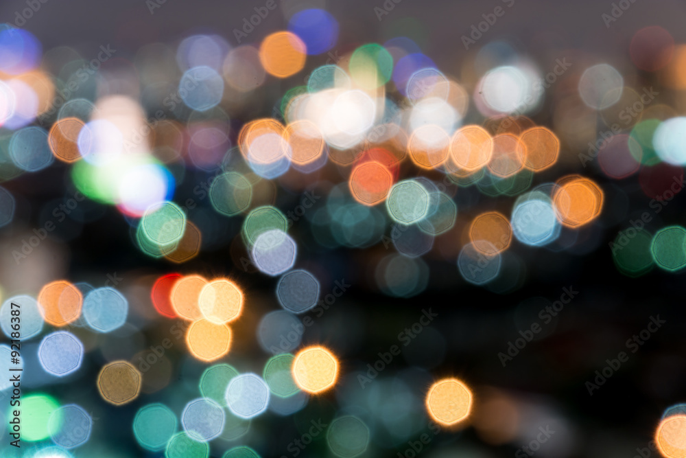 blurred bokeh cityscape