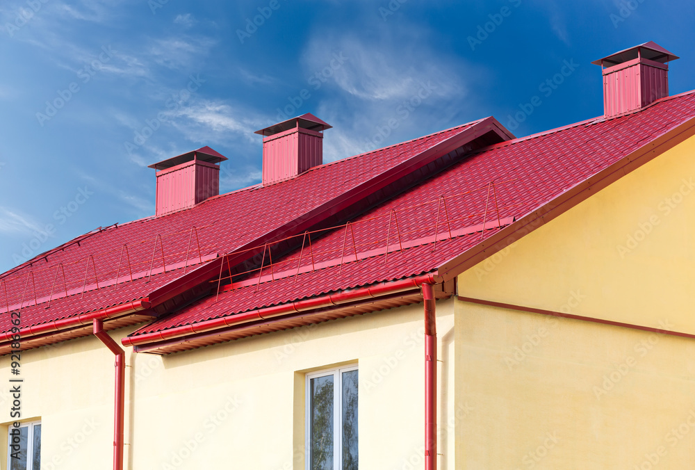 Naklejka premium home with new red tiled roof
