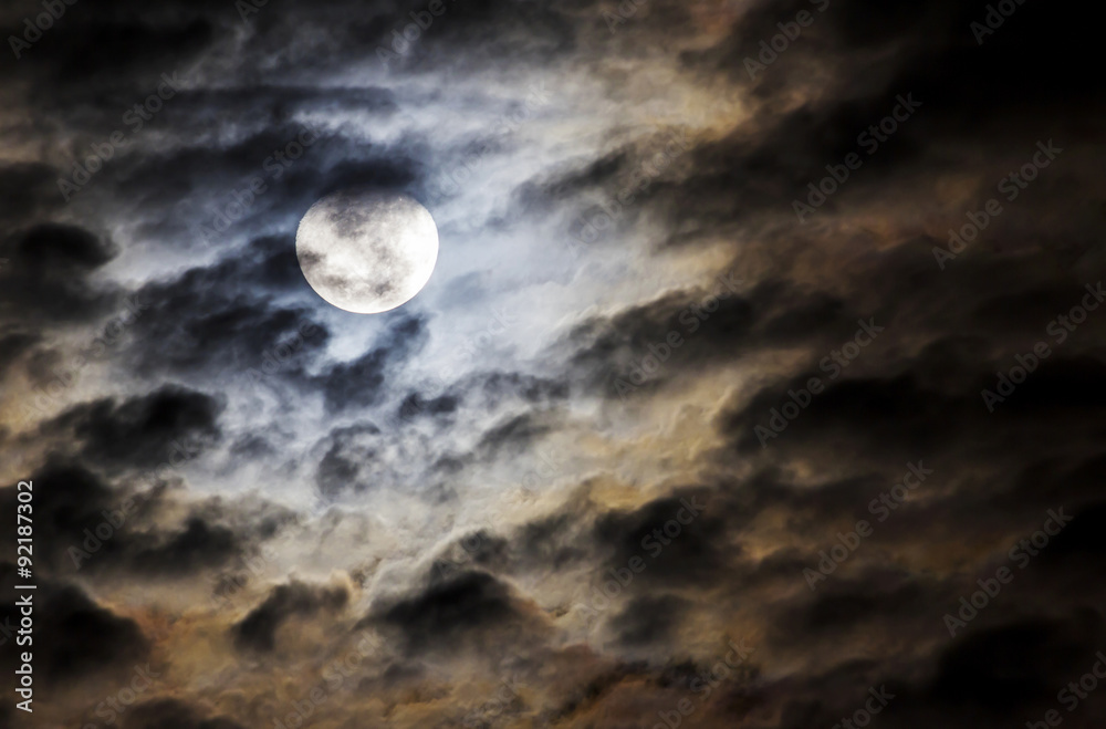 Fototapeta premium Night sky with full moon