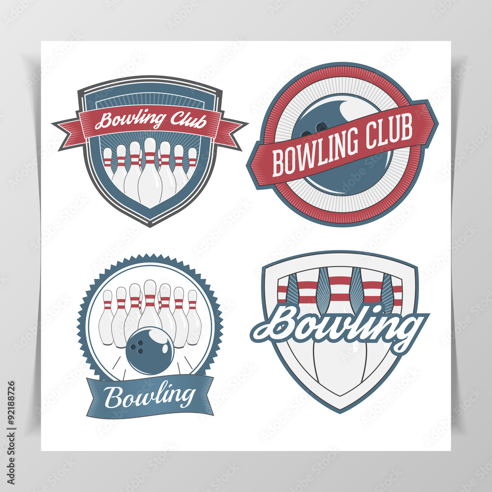 Set of Bowling Design Elements