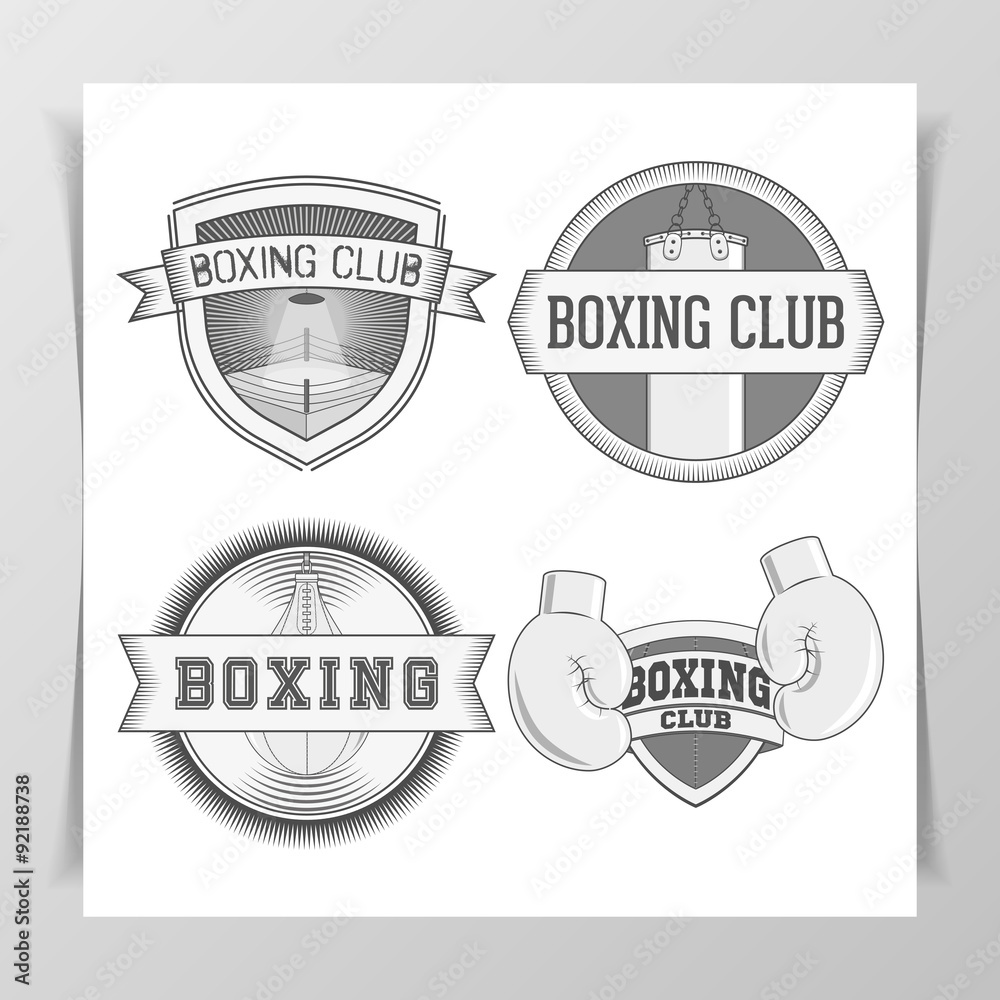 Obraz premium Set of vintage Boxing Labels