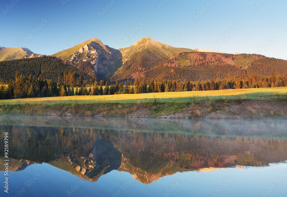 Beauty mountain panorama with lake - Slovakia