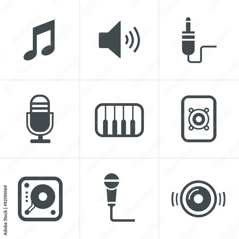 Music Icons Set, Vector Design