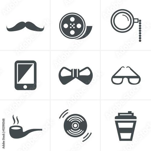 Hipster retro vintage elements modern icon set. Vector file in l