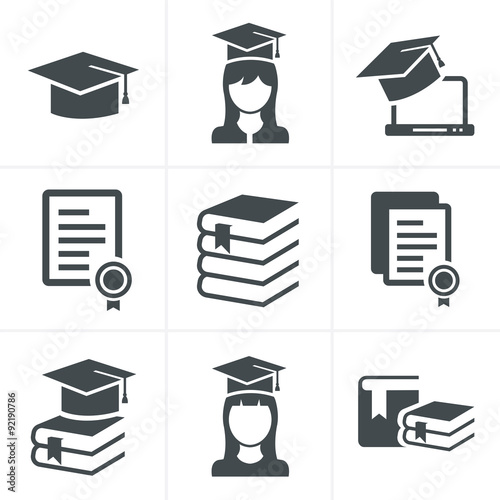 Education icons set.